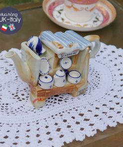 Ấm Cardew tủ bày đồ gốm xanh trắng China