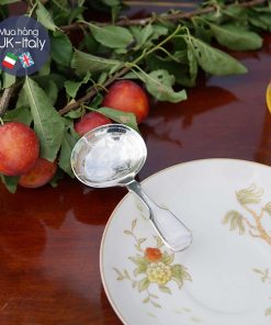 Thìa mạ bạc cổ Victorian xúc trà cánh tròn