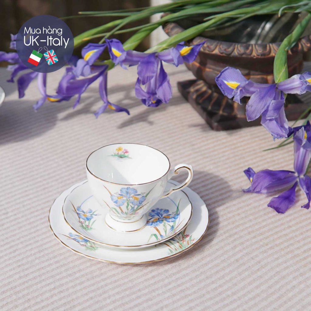 Bộ tách 4 người Tuscan hoa diên vỹ c.1947