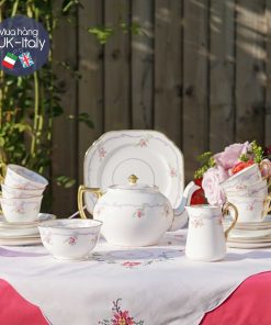 Bộ tách 6 người Court China hoa hồng ruy băng lilac tím c.1940 (22 món)