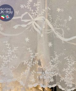 Khăn ren Anh vuông 170cm ruy băng độc lạ