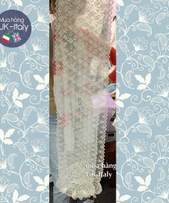 Khăn ren Bỉ 3D hoa dài chữ nhật