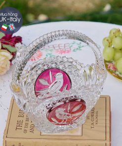 Giỏ pha lê khắc chim việt quất Hofbauer