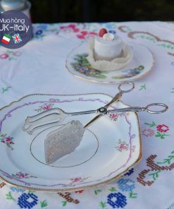 Gắp bánh tiệc trà xưa mạ bạc Ý