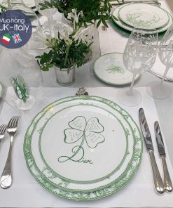 Đĩa ăn Dior cỏ 3 lá may mắn