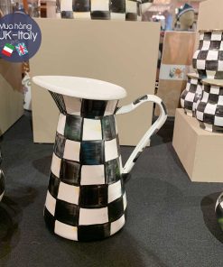 MacKenzie Childs bình rót kẻ đen trắng caro