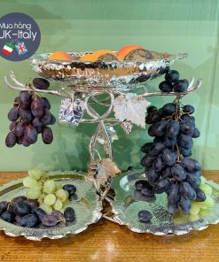 Khay đựng nho, hoa quả mạ bạc c1890