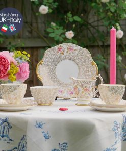Bộ trà 4 người hoa hồng mạ vàng Chintz Royal Stuart