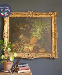 Tranh tĩnh vật dứa - hoa quả khổ lớn thế kỉ 19