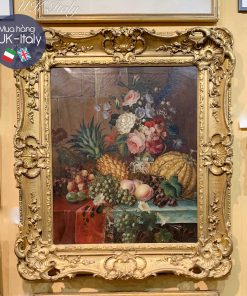 Tranh tĩnh vật dứa - hoa quả thế kỉ 19 Anh