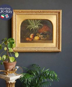 Tranh tĩnh vật dứa và hoa quả khung lạ