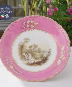 Đĩa bày cổ hồng vẽ cảnh tay kinh ngạc Anh (bộ 3 đĩa)