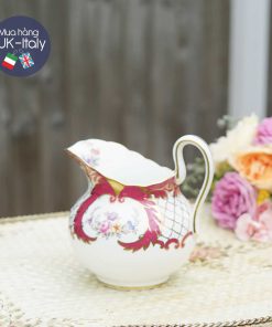Bình rót, cắm hoa Chelsea cổ đỏ hồng hoa vẽ tay