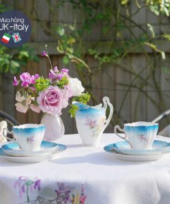 Bộ trà 2 người xanh ombre Áo cổ hoa tím mê man