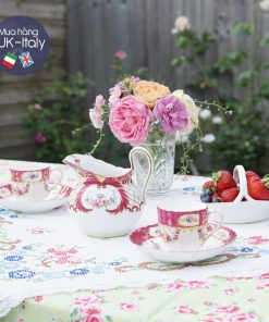 Bộ trà 2 người Cabinet hồng đỏ ruby cổ Coalport