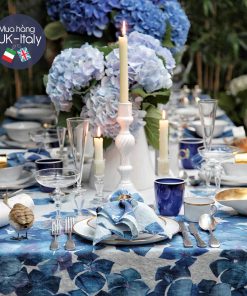 Khăn trải bàn cẩm tú cầu xanh biển