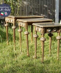 Bàn-kệ gỗ cổ Pháp theo bộ 3 món