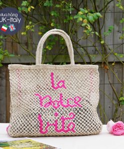 Túi đay La Dolce Vita hồng