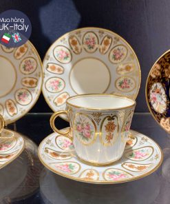 Bộ tách 2 người cổ vẽ hồng xanh trứng vịt