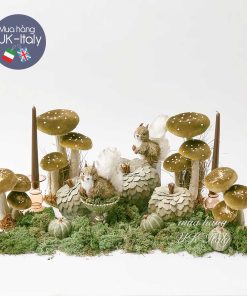 Set trang trí tông xanh rêu nâu