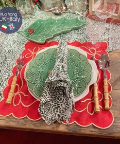 Đĩa tròn xanh với hươu nâu