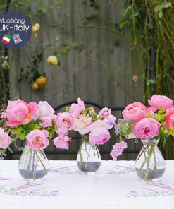 Bộ 3 bình hoa thuỷ tinh Elizabethan