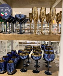 Ly vang sủi Prosecco mạ vàng ánh kim