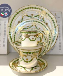 Bộ trà 2-6 người dải lá xanh mạ vàng Thomas Goode