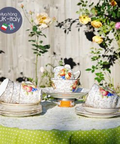 Bộ trà 5 người vàng mạ kín hoạ tiết quả Denry c.1950