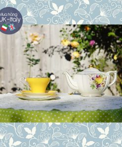 Bộ trà duo Corset Aynsley vàng hồng leo A-F