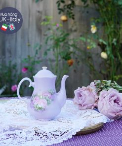 Ấm trưng bày tím lilac hoa hồng dáng cao