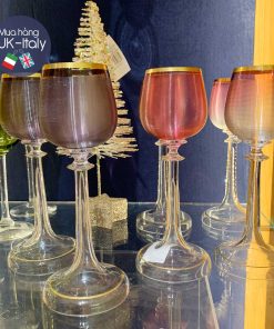 Ly thuỷ tinh cổ Victorian vằn (set 6 ly)