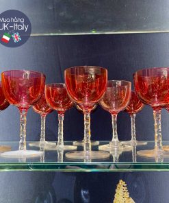 Ly vang pha lê hồng Pháp c.1800 (set 12 ly)