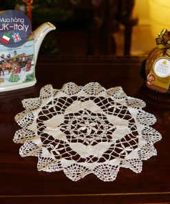 Khăn ren bướm Ý tròn 29cm c.1930