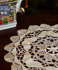 Khăn ren bướm Ý tròn 32cm c.1930