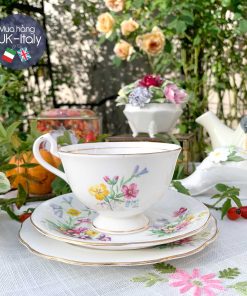 Bộ tách trio Bell China hoa vườn Anh quốc