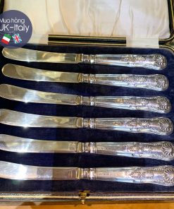 Bộ dao phết bơ mứt bạc nguyên chất King c1925