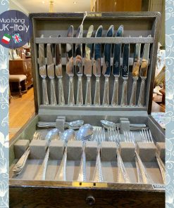 Bộ nguyên hộp dao dĩa bạc Mappin Webb London độc