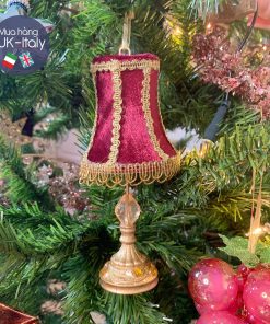 Treo trang trí đèn nhung đỏ