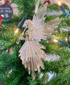 Treo trang trí thiên thần thổi kèn trắng