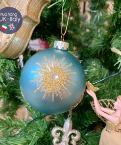 Bóng treo đính hạt sao băng xanh ngọc lam