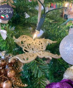 Bướm kim tuyến đính hạt pha lê