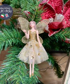 Treo trang trí cô tiên váy vàng nhũ 2