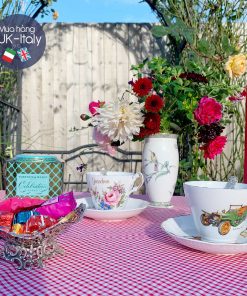 Đĩa bày bánh, quả bạc cổ Anh đúc ruy băng