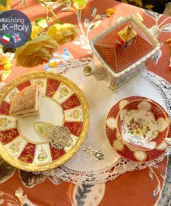 Thìa chia bánh bạc cổ Anh 925 đục nổi hoa hồng