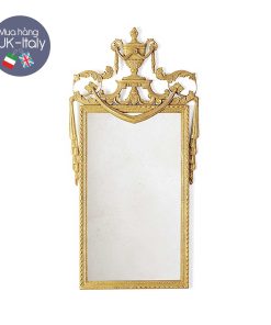 Gương chữ nhật trang trí tràng hoa, lọ