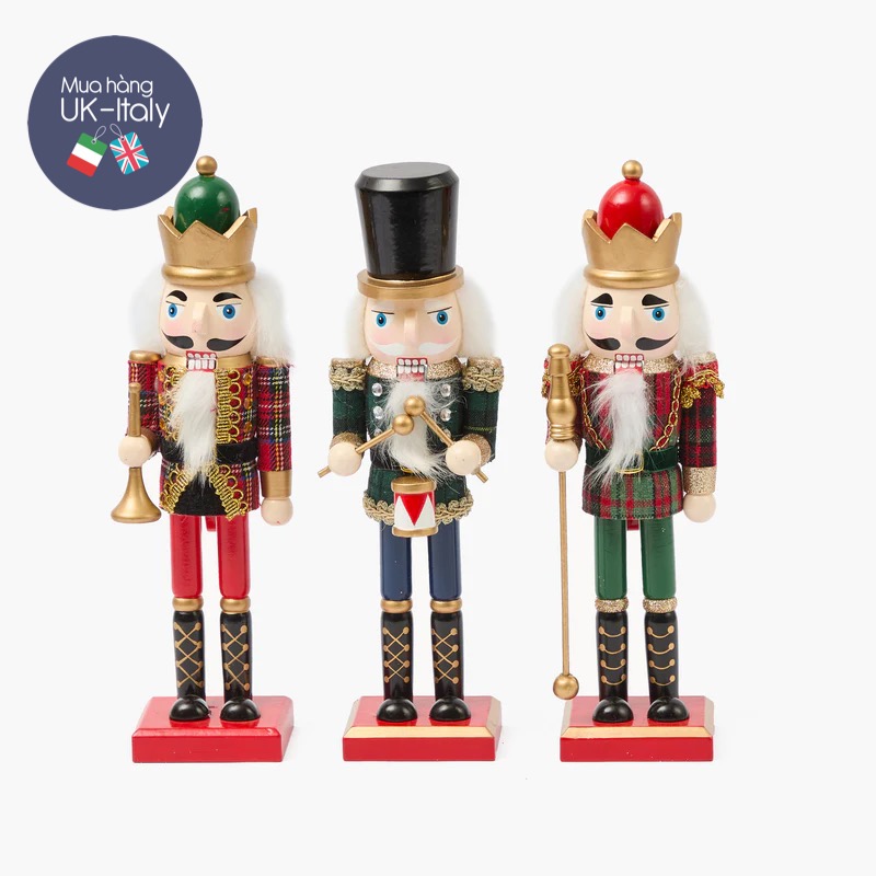 Trang trí decor set 3 người Nutcracker đập hạt dẻ