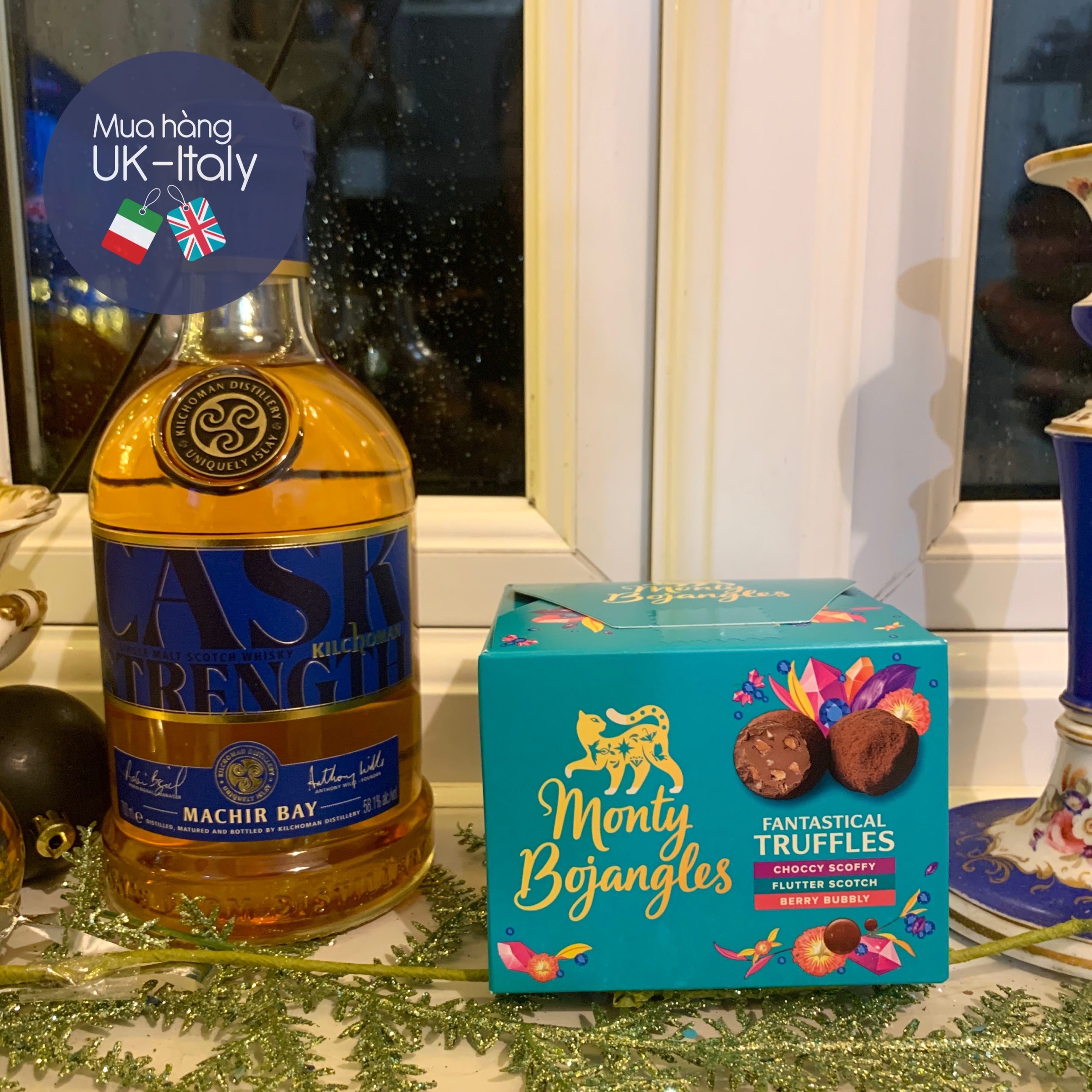 Socola nấm Monty Bojangles hộp xanh ngọc biển mix 3 vị